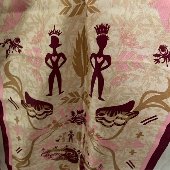 Ford: 2006 Pink/Maroon 100% Silk Scarf- Ford Cares- Warriors in Pink - Picture 9 of 16